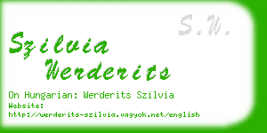 szilvia werderits business card